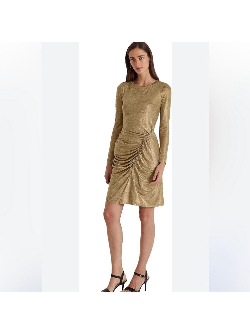 NWT Lauren Ralph Lauren gold foil dress size 6